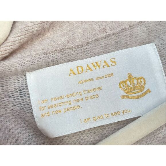 Adawas Women's Eco-Fur Pocket Wool Knit Cardigan Sweater Cream Tan Size 38 B2 - Picture 3 of 7